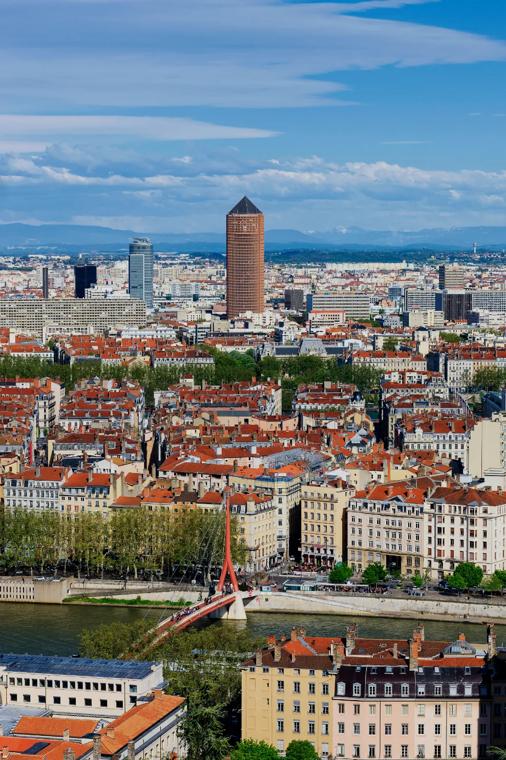 Panoramic view of a French city