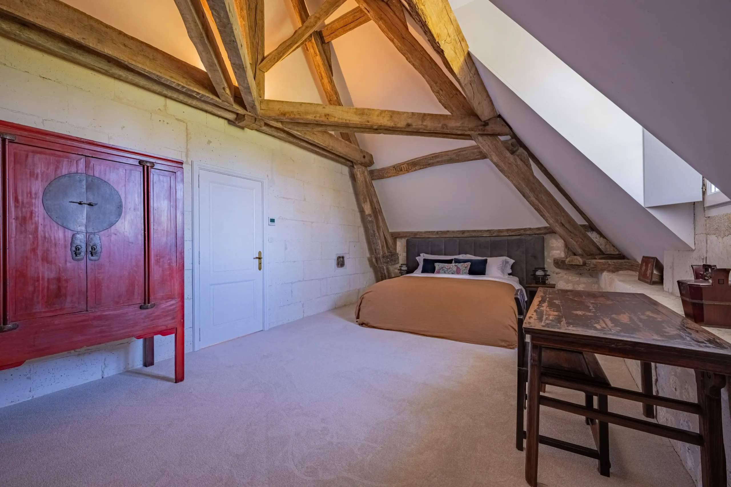Lavender Cottage living room with fireplace