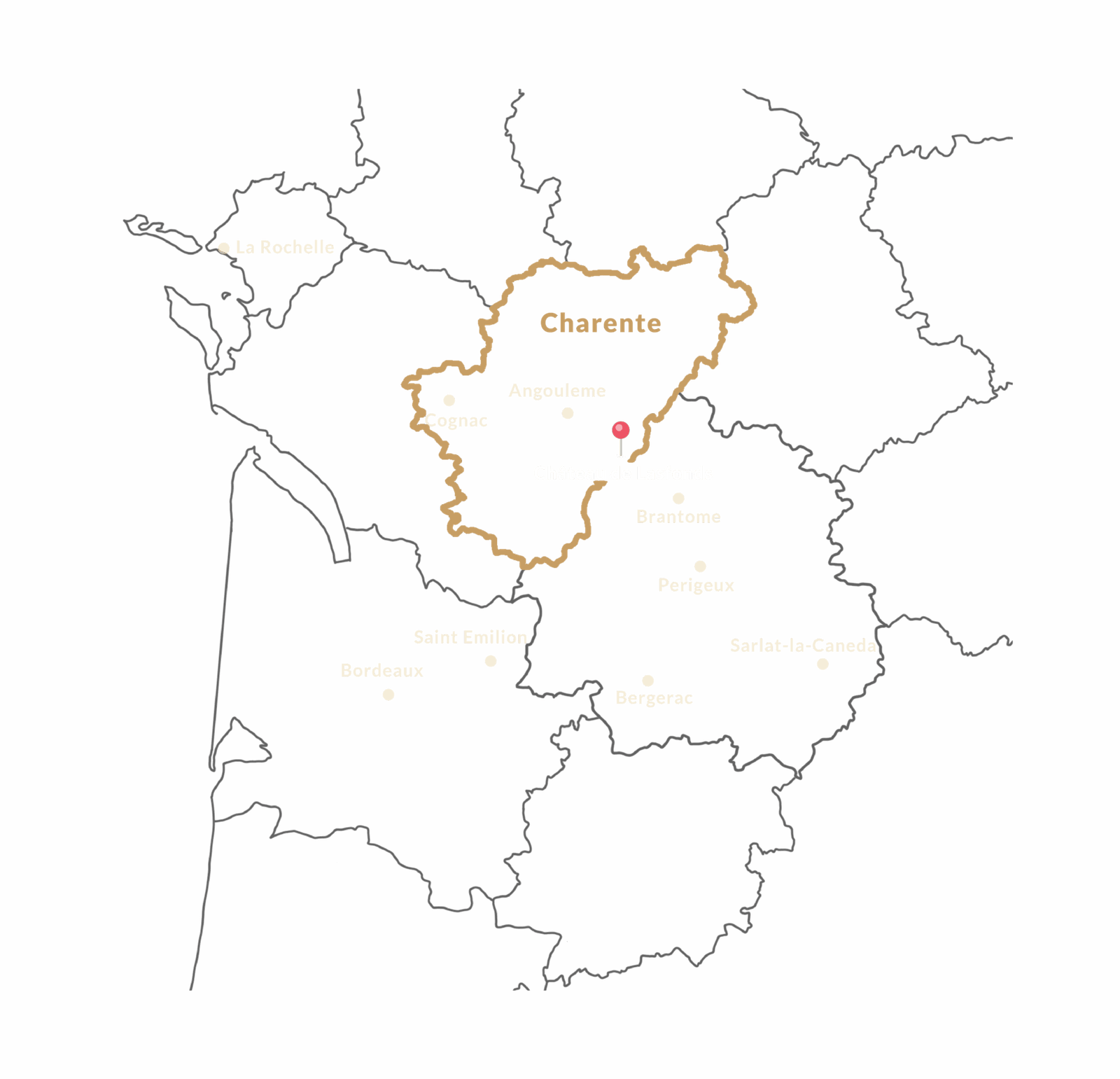 The Charente in the castle map