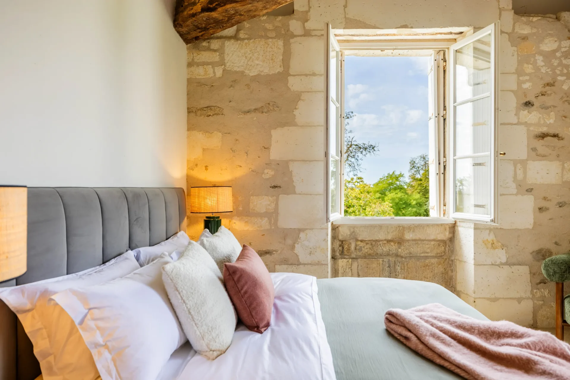 Private terrace surrounded by lavender and roses