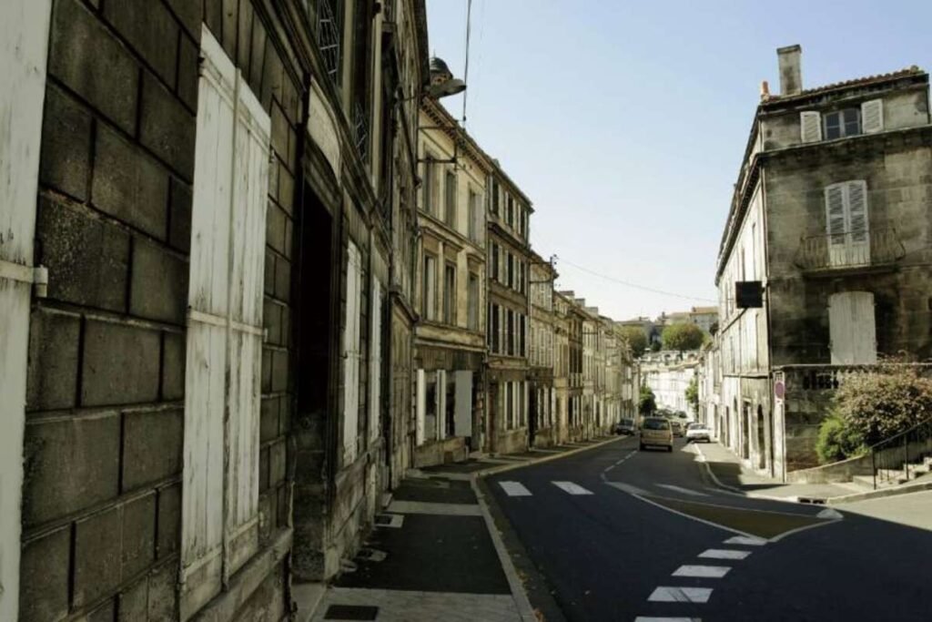 A quiet street of Angouleme, France 